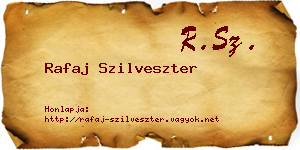 Rafaj Szilveszter névjegykártya